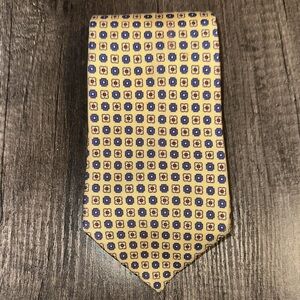 Authentic Ralph Lauren Patterned Tie in Yellow and Blue